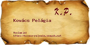 Kovács Pelágia névjegykártya